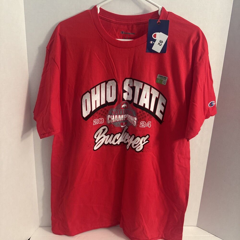 Champion 2024 Ohio State Buckeyes National Champions T-shirt Men’s Size L NWT